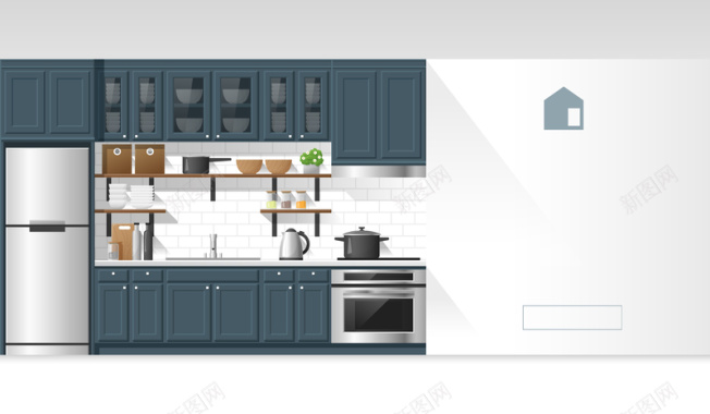 厨房厨具装修画册图例展示海报背景背景