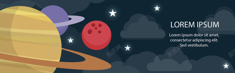 卡通太空元素背景jpg设计背景_88icon https://88icon.com 卡通 太空 黑色 星球 海报banner 扁平 渐变 几何