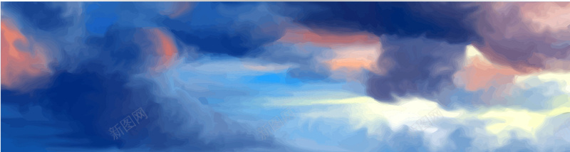 创意卡通风格天空云朵AI背景背景