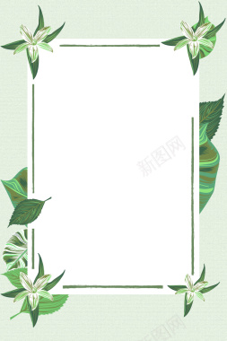 清新绿色初夏花卉绿植海报背景