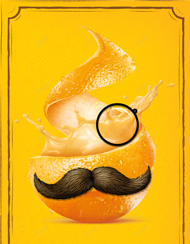 商务黄色橙子H5背景psd设计背景_88icon https://88icon.com 卡通 商务 橙子 橙汁 黄色 形象 人物 水果沙拉 水果拼盘 水果俯视 水果俯拍