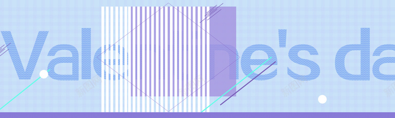 214情人节几何紫色banner背景背景