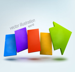 商务积木彩色箭头积木矢量图高清图片