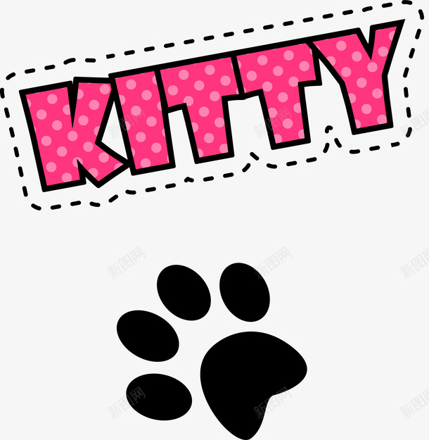 卡通粉色Kitty艺术字png免抠素材_88icon https://88icon.com 卡通 Kitty 粉色 英文 艺术字 矢量图案 贴纸