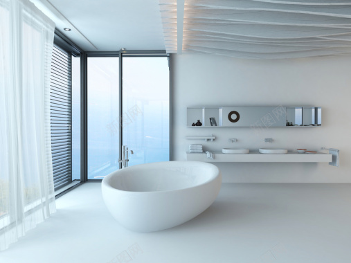白色简约时尚现代家居卫浴背景素材背景