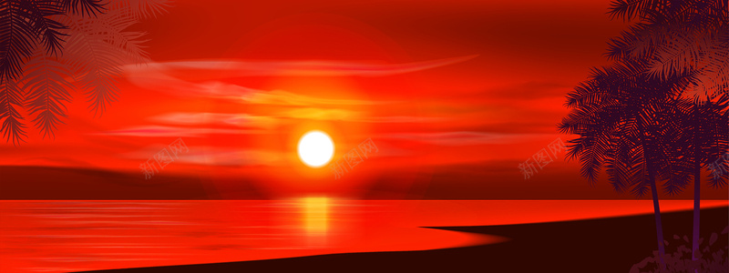 红色夕阳背景下载素材jpg设计背景_88icon https://88icon.com 海平面 橙色 海滩 红色 美丽 红色夕阳下的海平面下载 JPG 日落 天空 夕阳 云 引人注目 云朵