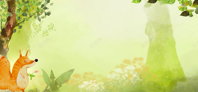 世界地球日森林卡通banner背景