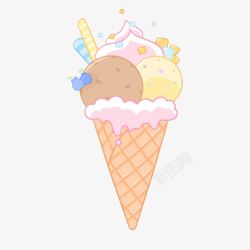 夏天冰激凌卡通可爱冰激凌高清图片
