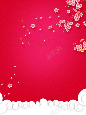 古典红色婚庆海报背景模板背景