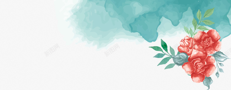 水彩泼墨小清新玫瑰花背景psd设计背景_88icon https://88icon.com 小清新 手绘 文艺 水彩 简约 描边 绿色 花朵 花瓣 淘宝背景 海报banner