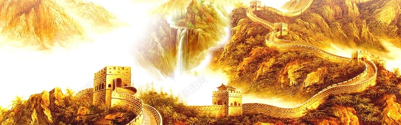 黄色长城背景jpg设计背景_88icon https://88icon.com anner 轮播图背景 全屏背景 长城 黄色 banner
