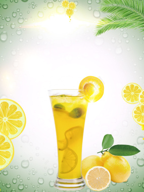 柠檬饮料背景素材背景
