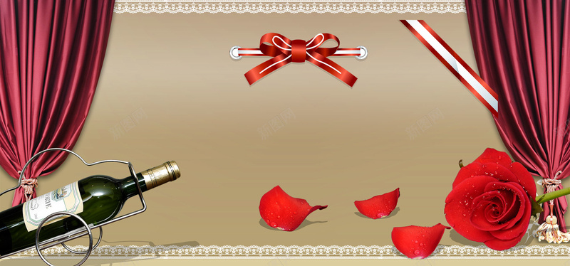 214浪漫情人节红酒玫瑰花瓣背景bannerpsd设计背景_88icon https://88icon.com 214 情人节 浪漫 玫瑰 红酒 花瓣 背景 banner 海报banner 梦幻