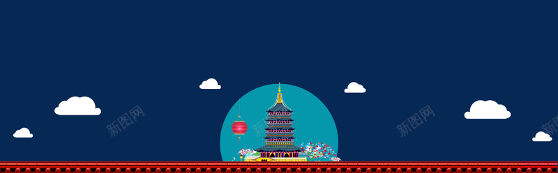 中秋简约蓝色bannerjpg设计背景_88icon https://88icon.com 迎中秋庆国庆 中秋国庆 双节同庆 国庆中秋 花好月圆 中秋展板 中秋促销 国庆促销 回馈 感恩 特