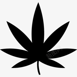松枝树叶大麻叶图标图标