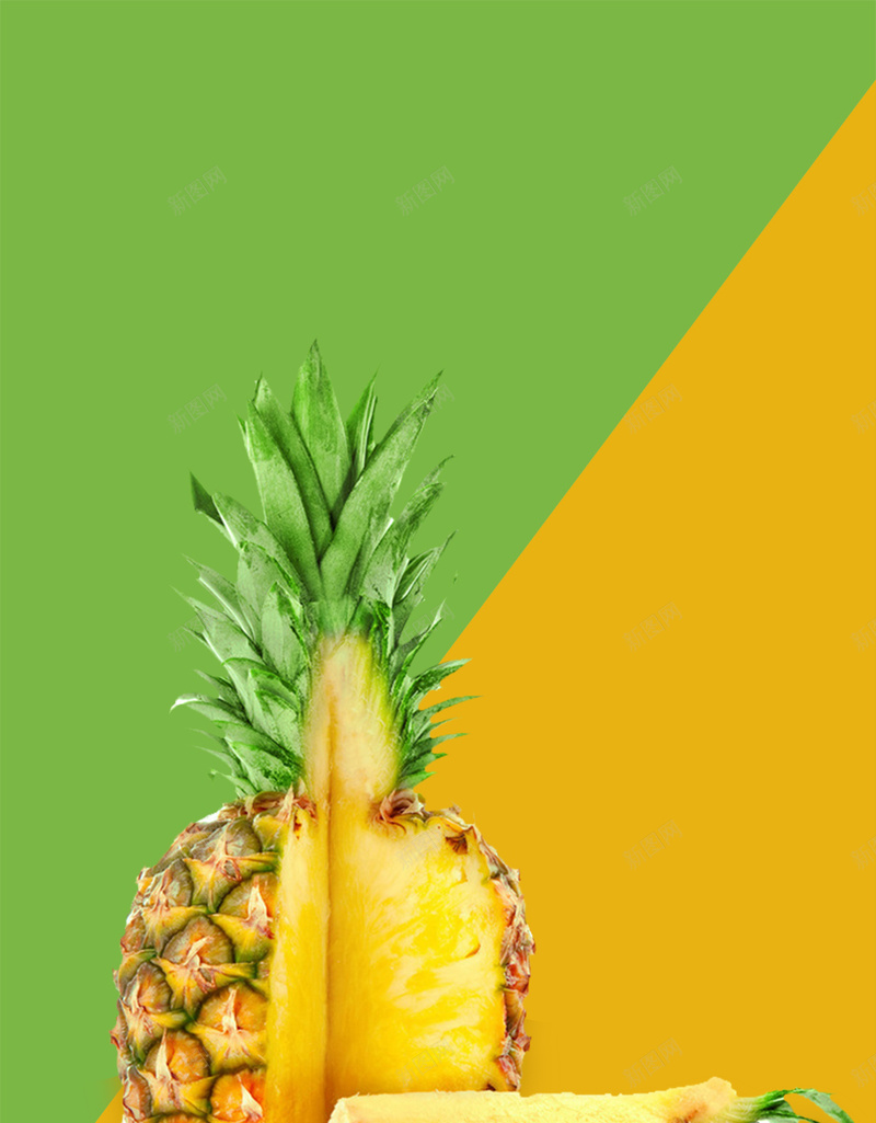 商务菠萝H5背景psd设计背景_88icon https://88icon.com 水果拼盘 水果沙拉 商务 水果 菠萝 水果俯视 水果俯拍 绿底 黄色