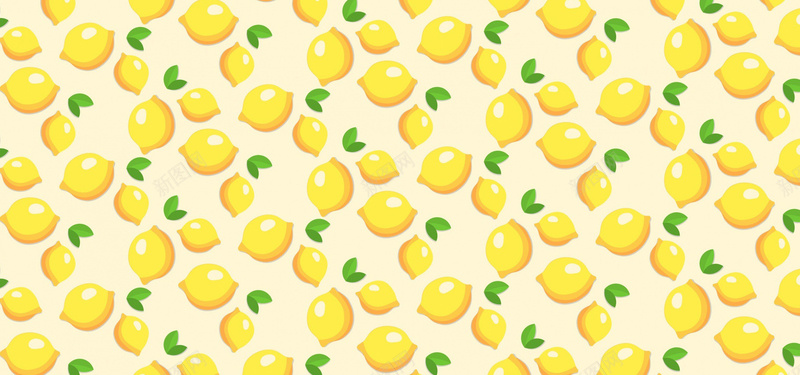 清新柠檬手绘背景图背景