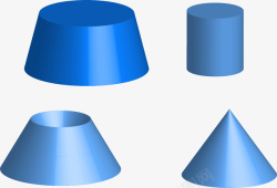 圆锥蓝色的几何图形高清图片