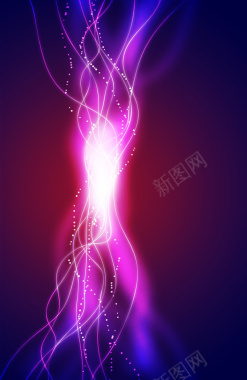 紫色光效科幻H5背景背景