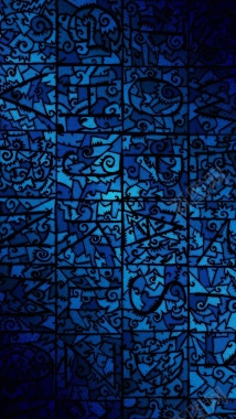 蓝色抽象几何形状H5背景背景