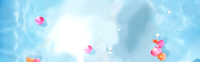 美妆节文艺梦幻花瓣水晶蓝色bannerpsd设计背景_88icon https://88icon.com 化妆 美妆节 美妆 化妆品 文艺 小清新 简约 素材 广告 设计 背景 女生 蓝色波光 水纹