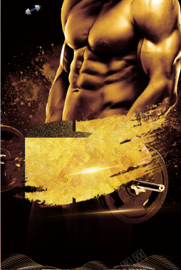 金黄色商务男人运动海报设计背景