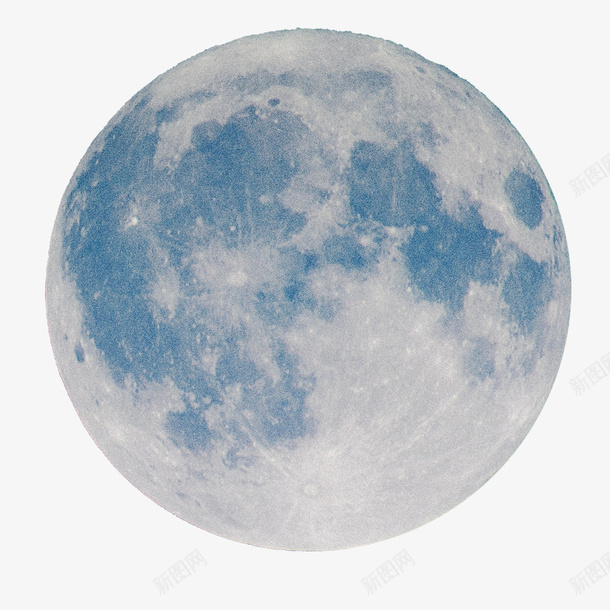 蓝色月亮满月psd免抠素材_88icon https://88icon.com 仰望夜空 夜空 月亮 满月 蓝色
