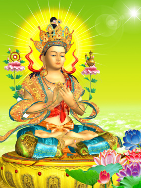 佛教弥勒菩萨背景元素海报背景