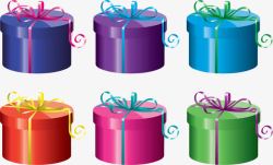 彩色包装盒彩色圆形蛋糕包装盒矢量图高清图片