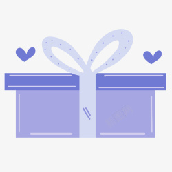 手绘矢量紫色礼物盒图案素材