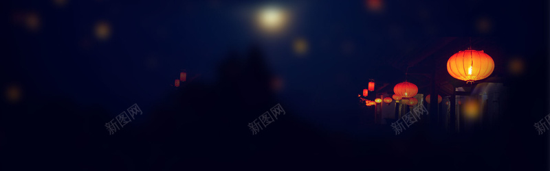 黑夜背景jpg设计背景_88icon https://88icon.com 灯笼 新年 大气 夜色 唯美 海报banner