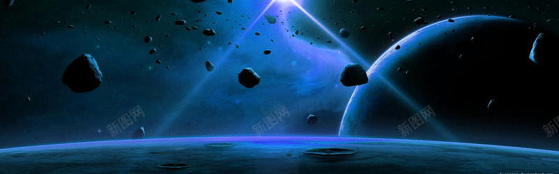 蓝色星光背景背景