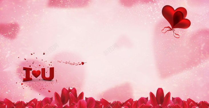 红色花瓣广告背景背景