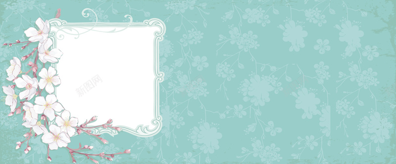淡彩樱花边框背景jpg设计背景_88icon https://88icon.com 樱花背景 绿色背景 手绘背景 海报banner 文艺 小清新 简约
