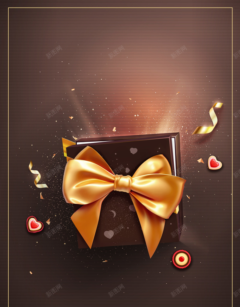 浪漫情人节棕色简约商场节日促销海报psd设计背景_88icon https://88icon.com 浪漫情人节 214 情人节 相亲会 约惠 商场促销 礼物盒 蝴蝶结 丝带 爱心 甜品 巧克力