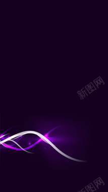 黑色背景的紫色发光线条H5背景背景