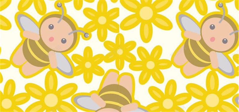 黄色小蜜蜂卡通背景背景