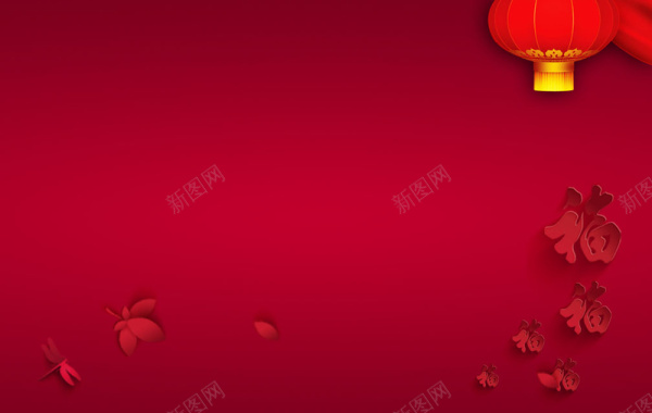 暗红色福灯笼花瓣背景背景