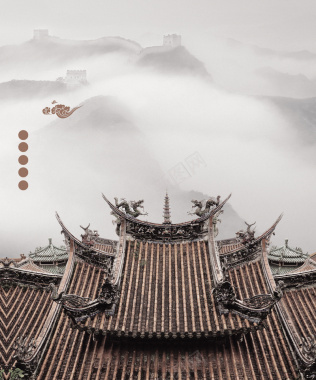 中国风古韵古建筑背景素材背景