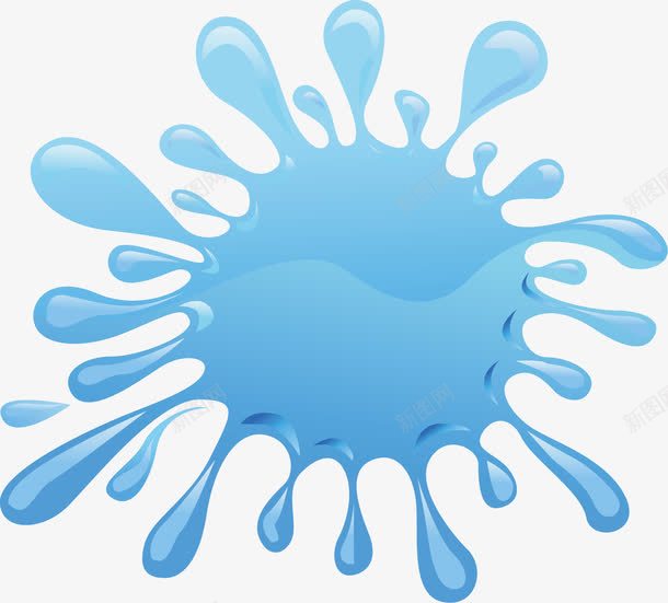 蓝色水花元素png免抠素材_88icon https://88icon.com 水滴 水滴效果 水花 水元素 蓝色