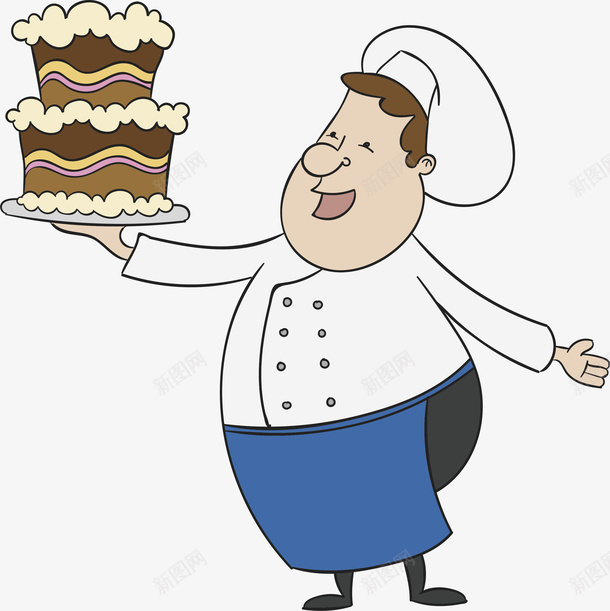手绘蛋糕烘焙师ai免抠素材_88icon https://88icon.com 矢量png 烘焙 烘焙师 蛋糕师 做蛋糕 手绘人物