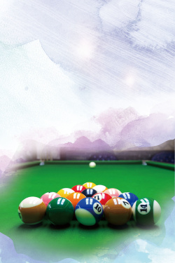 绿色台球桌酷炫台球广告海报背景素材高清图片