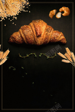 小麦面包烘培美食宣传海报背景