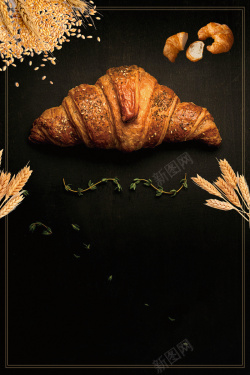 面包文化小麦面包烘培美食宣传海报高清图片