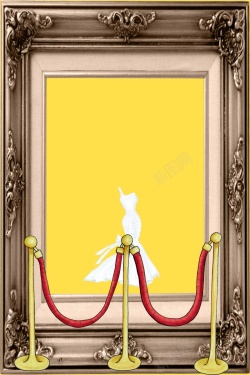 围栏广告黄色博物馆油画围栏婚纱广告背景高清图片