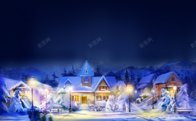 卡通冬季雪夜背景jpg设计背景_88icon https://88icon.com 卡通 冬季 雪夜 圣诞节 童趣 手绘