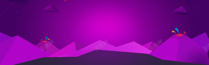 紫色扁平菱形光芒背景素材背景