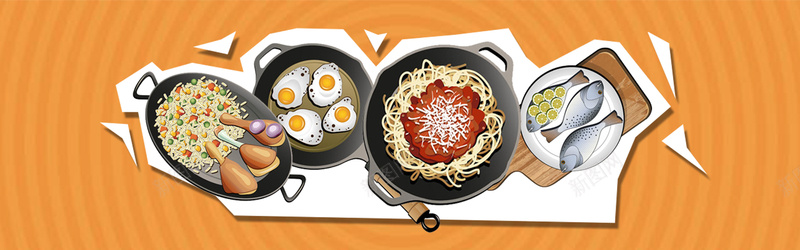 食物卡通黄色海报banner背景psd设计背景_88icon https://88icon.com 食品 食物 吃货 条纹 环 零食 面试 鱼 鸡蛋 厨具 幕布 卡通 黄色 海报 banner 背景