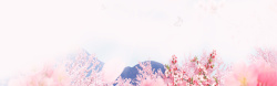 灯笼与桃花边框粉色日式文艺banner海报背景高清图片