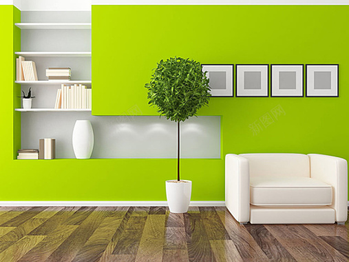 绿色简约清新竹炭背景墙家居素材背景
